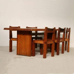 Table de salle à manger et Chaises - Pierre Chapo 1978